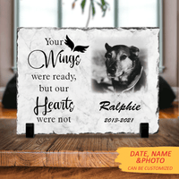 Thumbnail for Your Wings Were Ready Slate Photo - Dog Cat Loss Gifts, Pet Photo Memorial Gift - Jonxifon