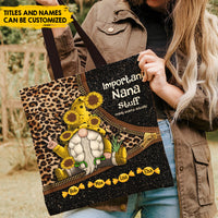 Thumbnail for Important Nana's Stuff - Personalized All-Over Tote Bag