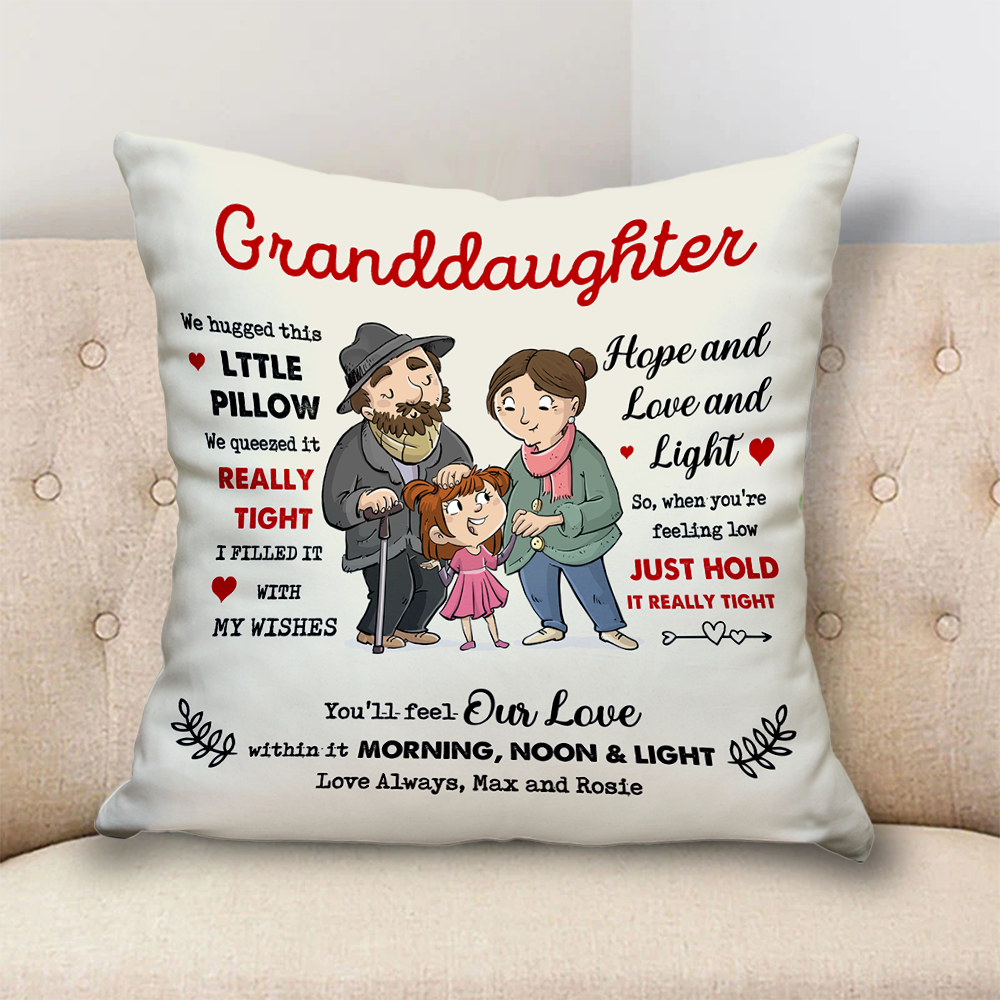 To My Grandson Granddaughter From Grandma Grandpa Pillow, Gift For Family Member