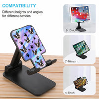 Thumbnail for Custom Hologram Tie Dye Dog Cat Photo Foldable Phone/Ipad Stand For Desk, Pet Lover Gift