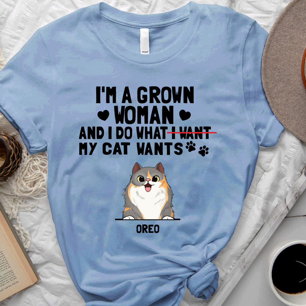 I do what my cat wants Personalized T-shirt