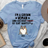 Thumbnail for I do what my cat wants Personalized T-shirt