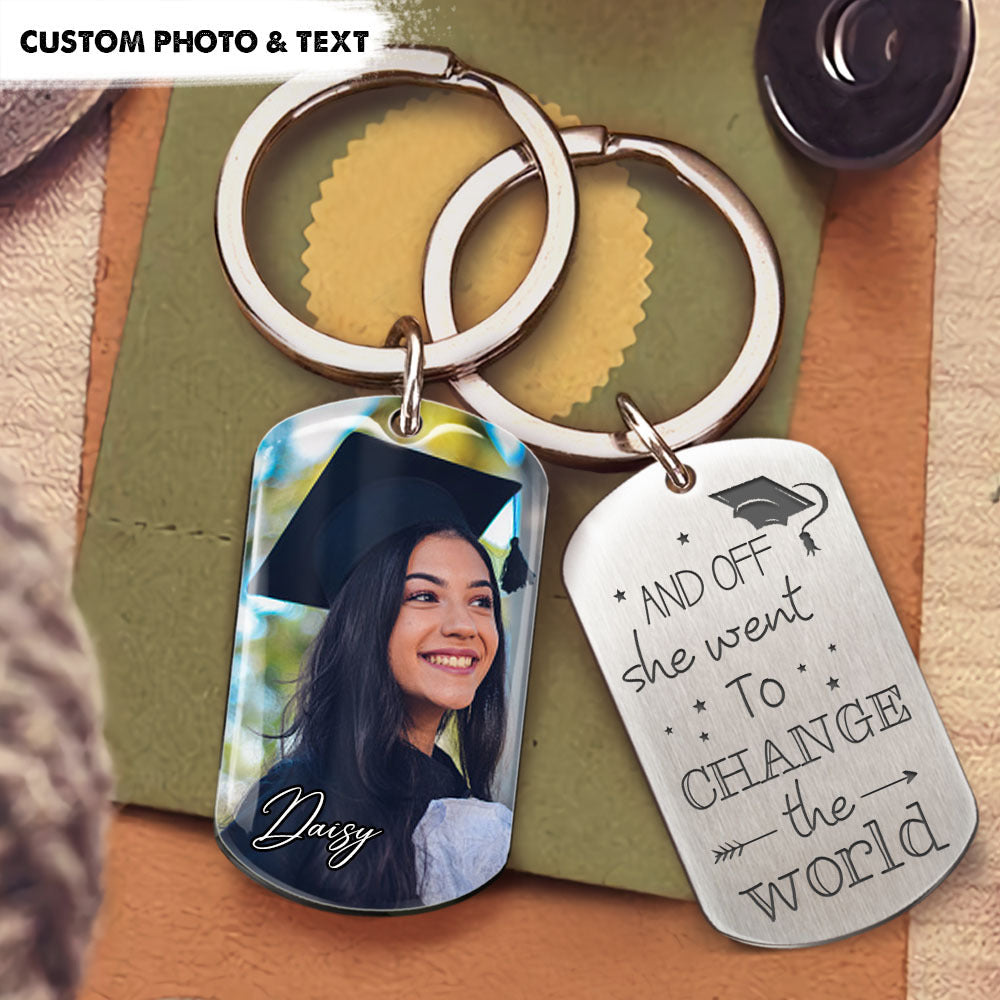 And Off Graduation Metal Keychain, Graduation Gift