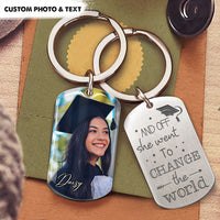 Thumbnail for And Off Graduation Metal Keychain, Graduation Gift