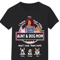 Thumbnail for Aunt Dog Mom Rock Them Both Custom Tshirt, Gift For Dog Lovers CustomCat