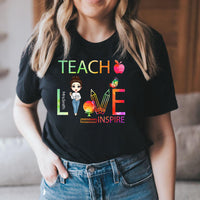 Thumbnail for Teach Love Inspire Teacher Tshirt, Custom Gift for Back To School 2022