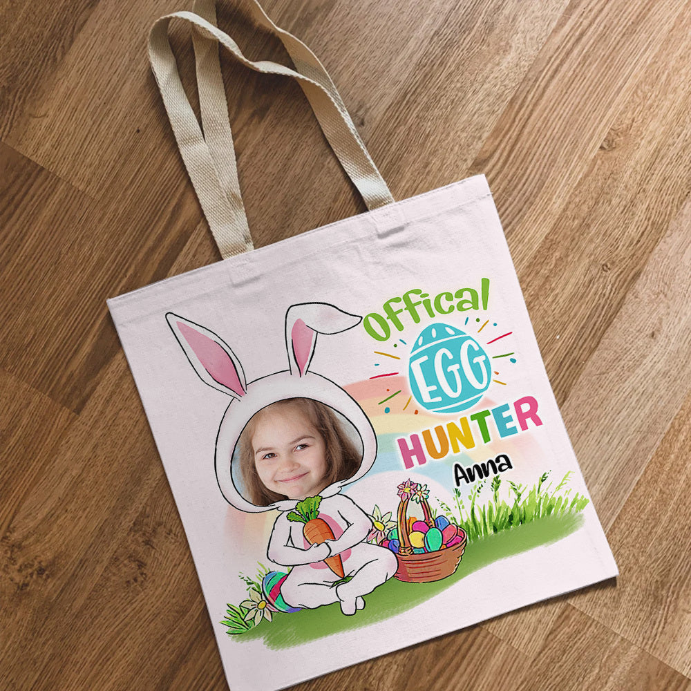 Personalized Easter Custom Face Kid Tote Bag, Gift For Grandchild Mom Grandma JonxiFon