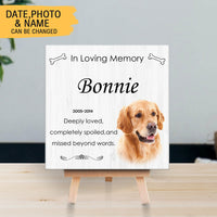 Thumbnail for Personalized Pet Memorial Square Stone Album-Dog Cat Loss Gifts-Deeply Loved - Jonxifon