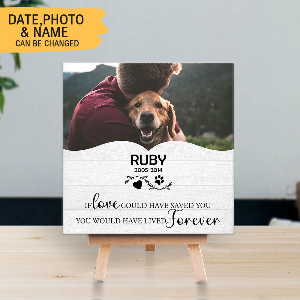 Personalized Pet Memorial Square Stone Album-Dog Cat Loss Gifts-Love Could Have Saved You - Jonxifon