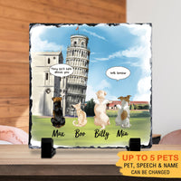 Thumbnail for They still talk about you conversation,  Pet Memorial Pisa Tower Slate Photo, Dog Cat Loss Gifts - Jonxifon