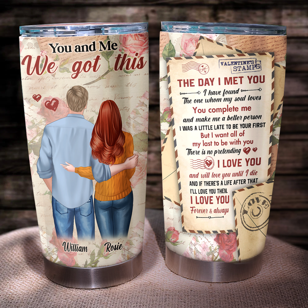 Personalized The Day I Met You Love Letter Couple Tumbler, Valentine's Day Gift DUNG-DIEP