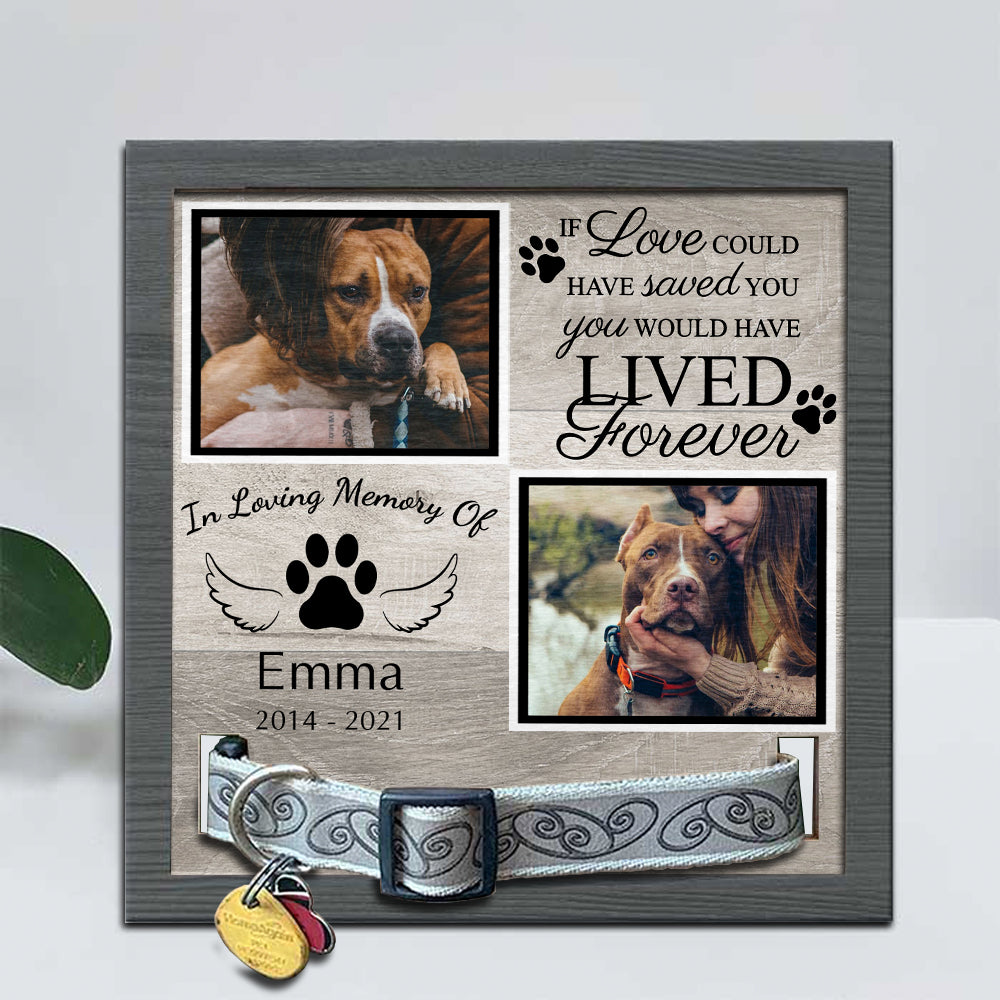 Two Photos Pet memorial Pet Loss - Pet Collar Holder