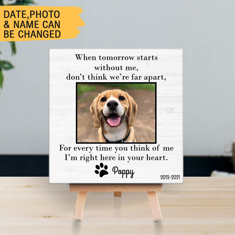 Personalized Pet Memorial Square Stone Album-I'm Right Here In Your Heart - Jonxifon