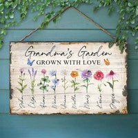 Thumbnail for Grandma Garden of Love - Personalized Rectangle Wood Sign