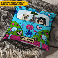 Thumbnail for Hippie Dog Mom - Personalized Fluffy Pillow, Gift for Dog Mom, Dog Lovers