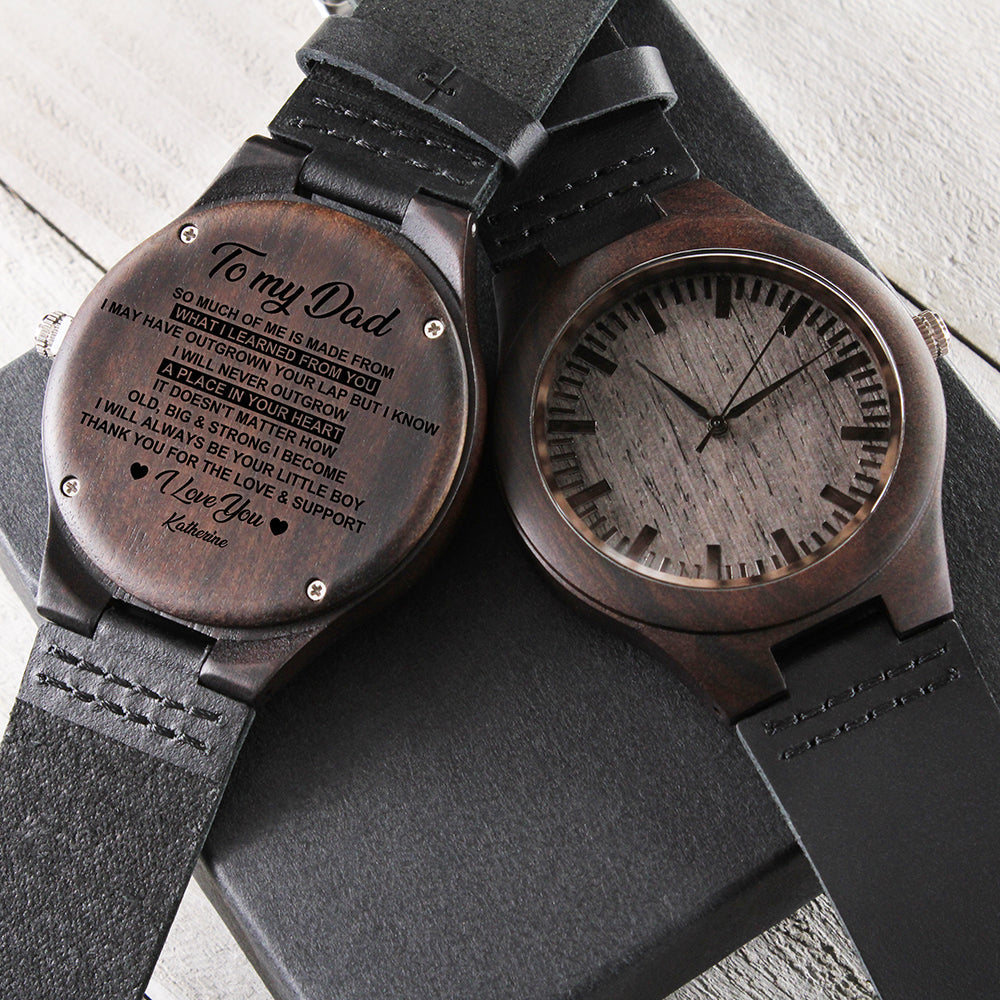 So much of me is made from Dad - Engraved Wood Watch, Men Watch, Father's day