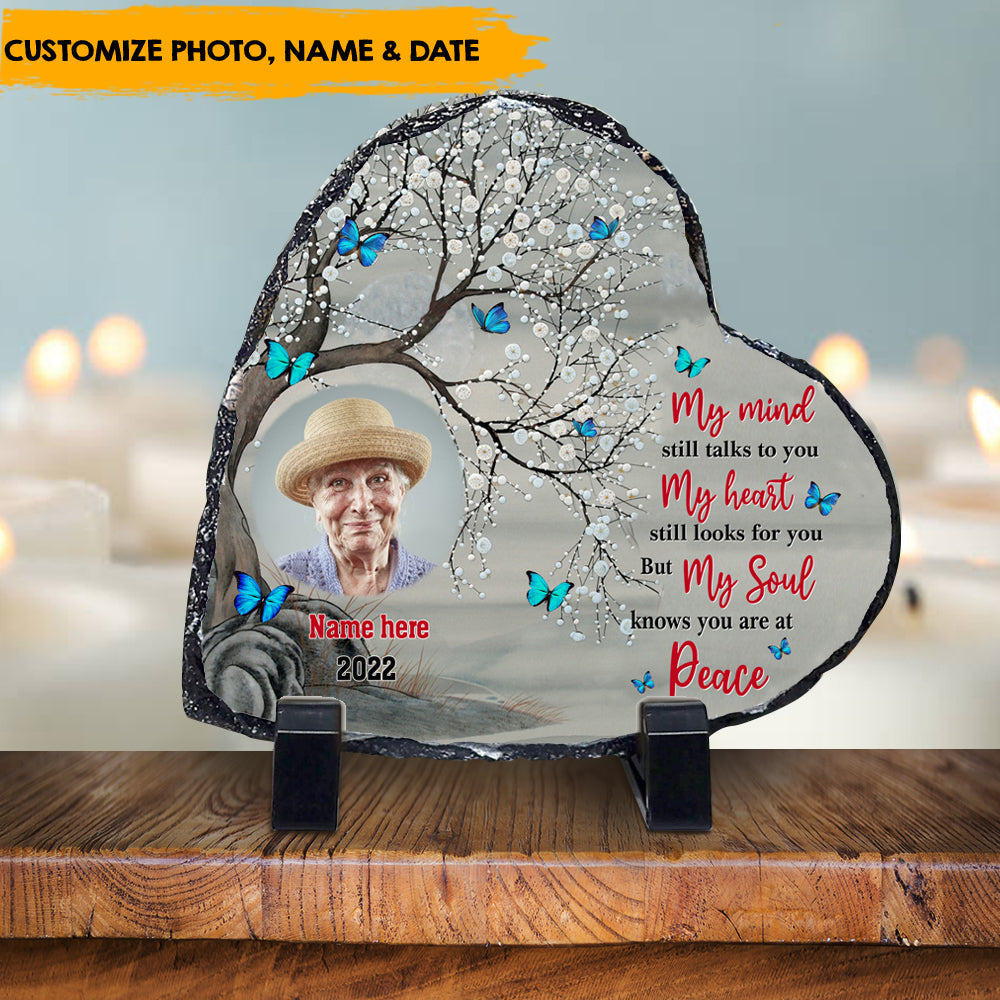 My Heart Still Looks For You - Customized Memorial Heart-Shaped Photo Slate - Jonxifon