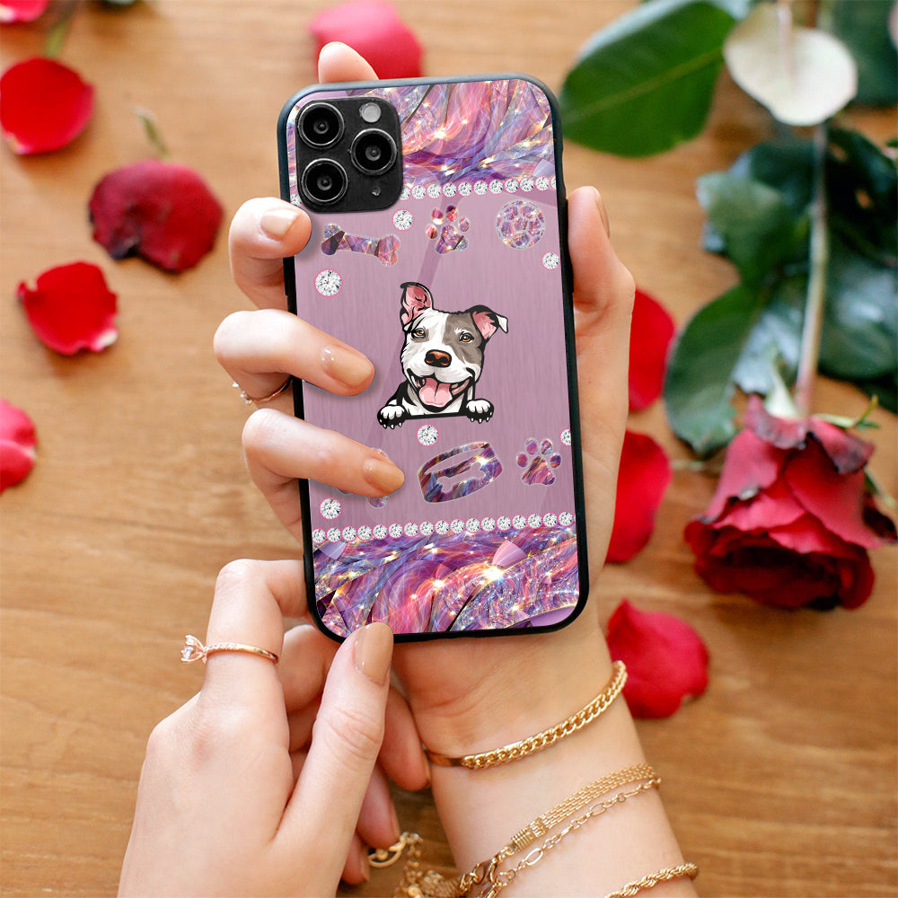 Pink Stone Dog - Customized Phone Case