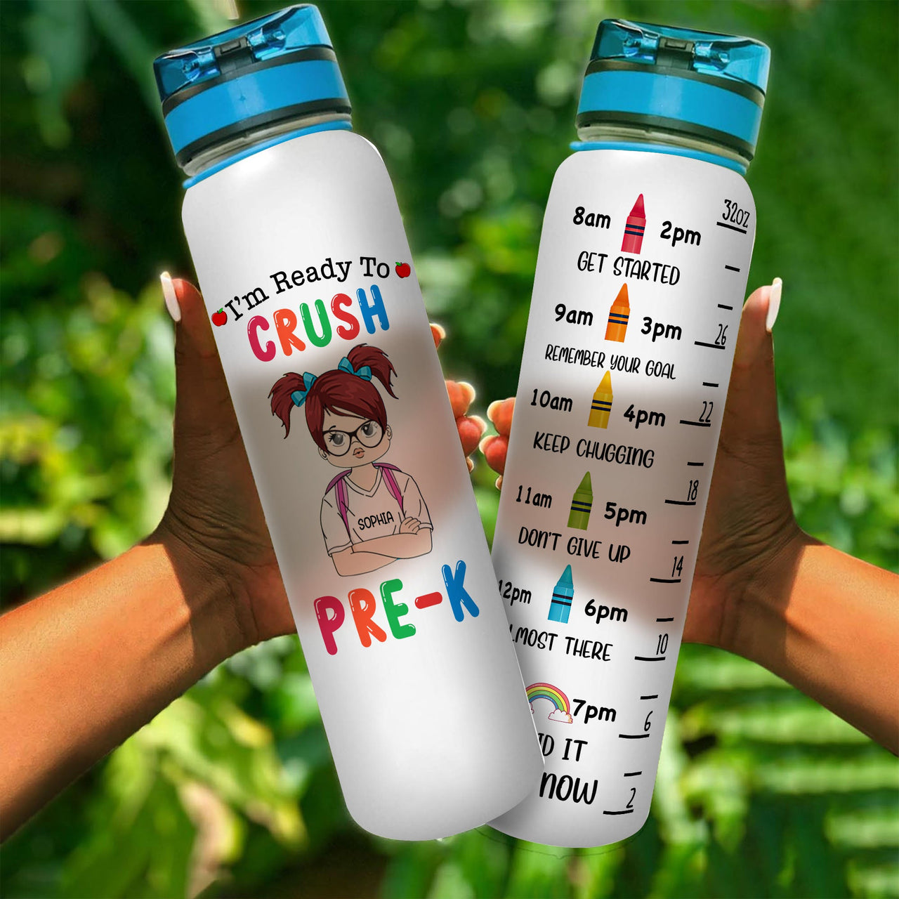 DIY Ready To Crush Water Tracker Bottle, Gift For Kids Back To School