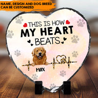 Thumbnail for This Is How My Heart Beats - Custom Dog Photo Slate, Gift For Dog Lovers