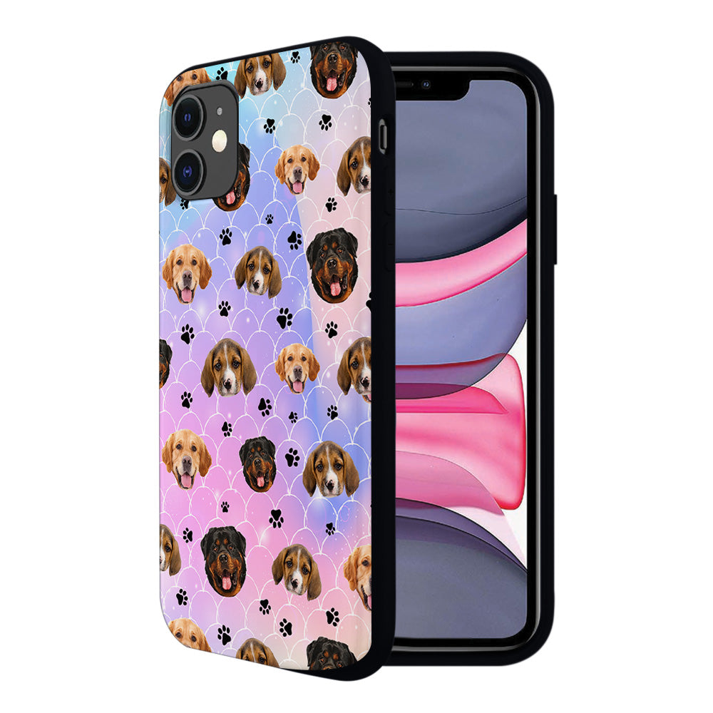 Custom Pet Photo Mermaid Pattern Silicone Phone Case, Gift For Dog Cat Lovers