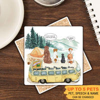 Thumbnail for Pet Memorial Square Stone Coasters, Dog Cat Loss Gifts, - Jonxifon