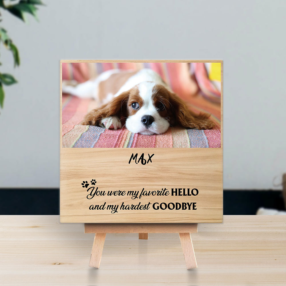 Personalized Pet Memorial Square Stone Album-Dog Cat Loss Gifts-Pet Bereavement Gift-Your Wings Were Ready - Jonxifon