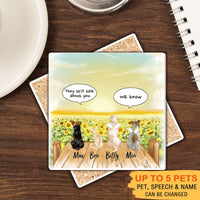 Thumbnail for Personalized Pet Memorial Stone Coasters-Dog Cat Loss Gifts-Pet Bereavement Gift-DOG & CAT-Sunflower - Jonxifon