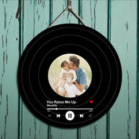 Thumbnail for Father's day Personalized Record - Personalized Round Wooden Door