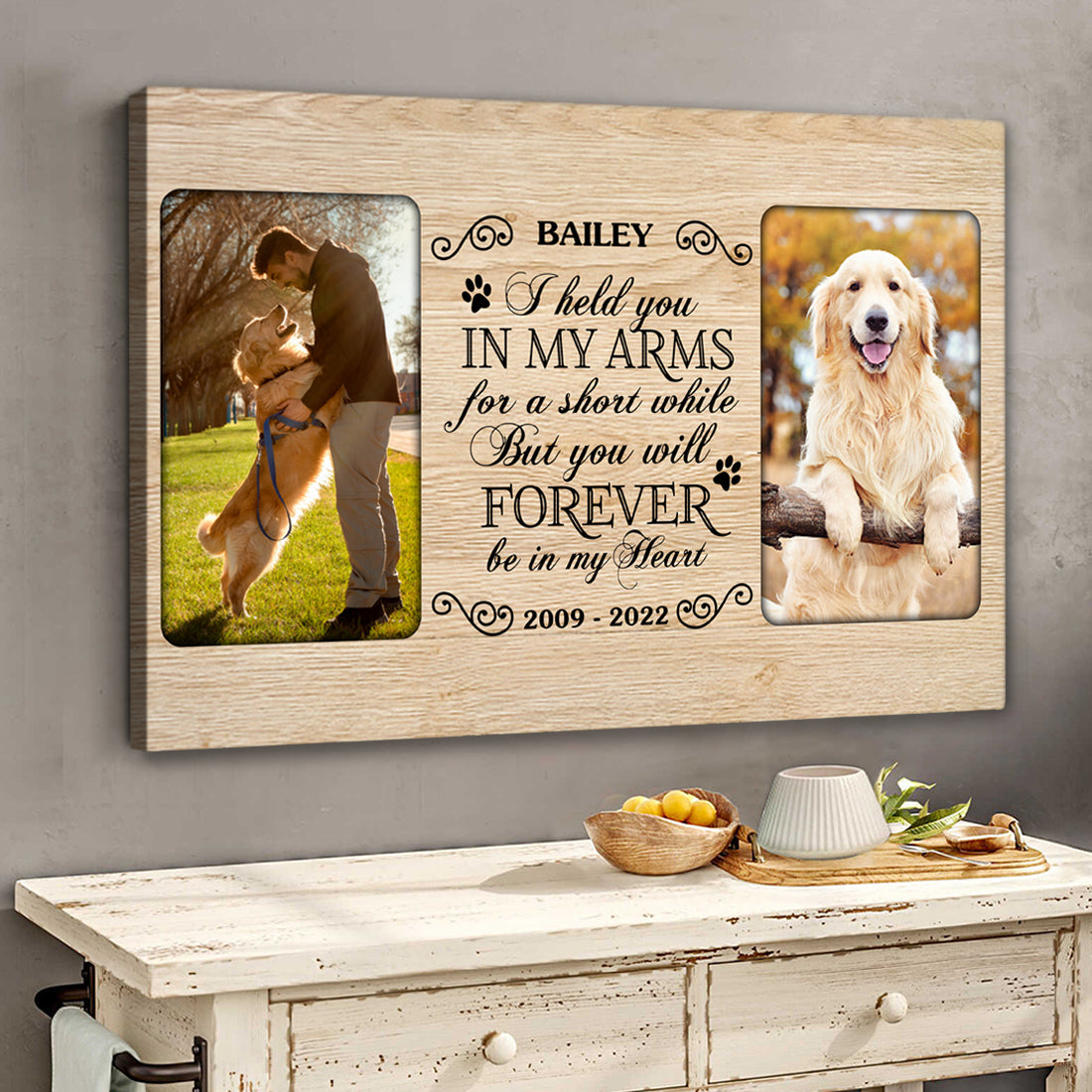 I held you in my arms - Personalized Pet Photo Canvas