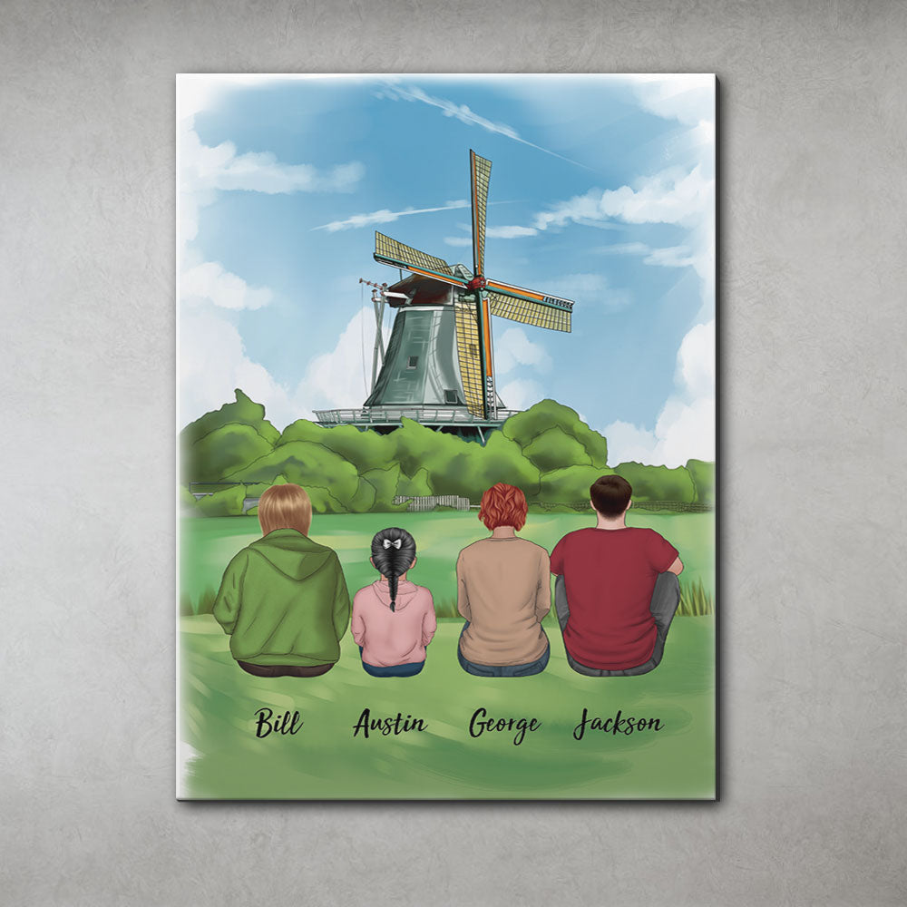 Family Canvas Statue of liberty & Eiffel Tower Print Gifts For The Whole Family - Jonxifon