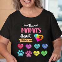 Thumbnail for Personalized Dog Cat Mom Grandma Heart Belongs To T-shirt, Gift For Pet Lovers CustomCat