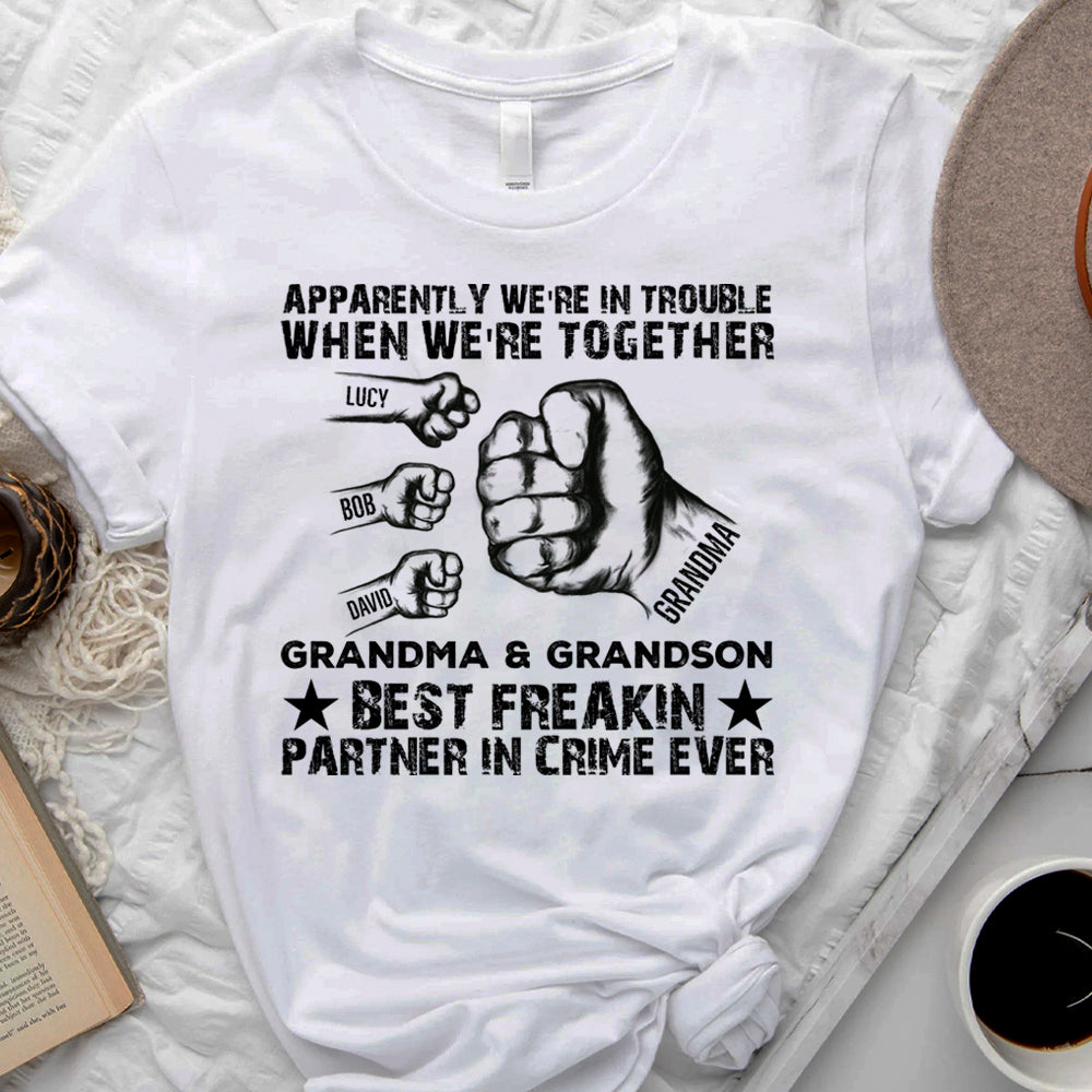 Grandma GrandKids Best Partner In Crime Family Tshirt, DIY Shirt For Grandma