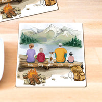 Thumbnail for Family Square Stone Coasters Gifts For The Whole Family - Hiking - Jonxifon