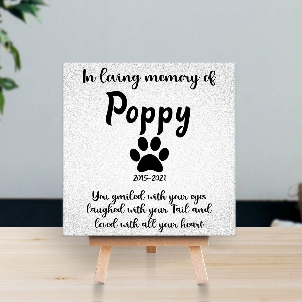 Personalized Pet Memorial Square Stone Album-Dog Cat Loss Gifts-Deeply Loved-Pet Bereavement Gift-In Loving Memory - Jonxifon