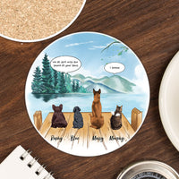 Thumbnail for Personalized Pet Memorial Circle Stone Coasters-Dog Cat Loss Gifts-Pet Bereavement Gift-DOG & CAT-Lake - Jonxifon