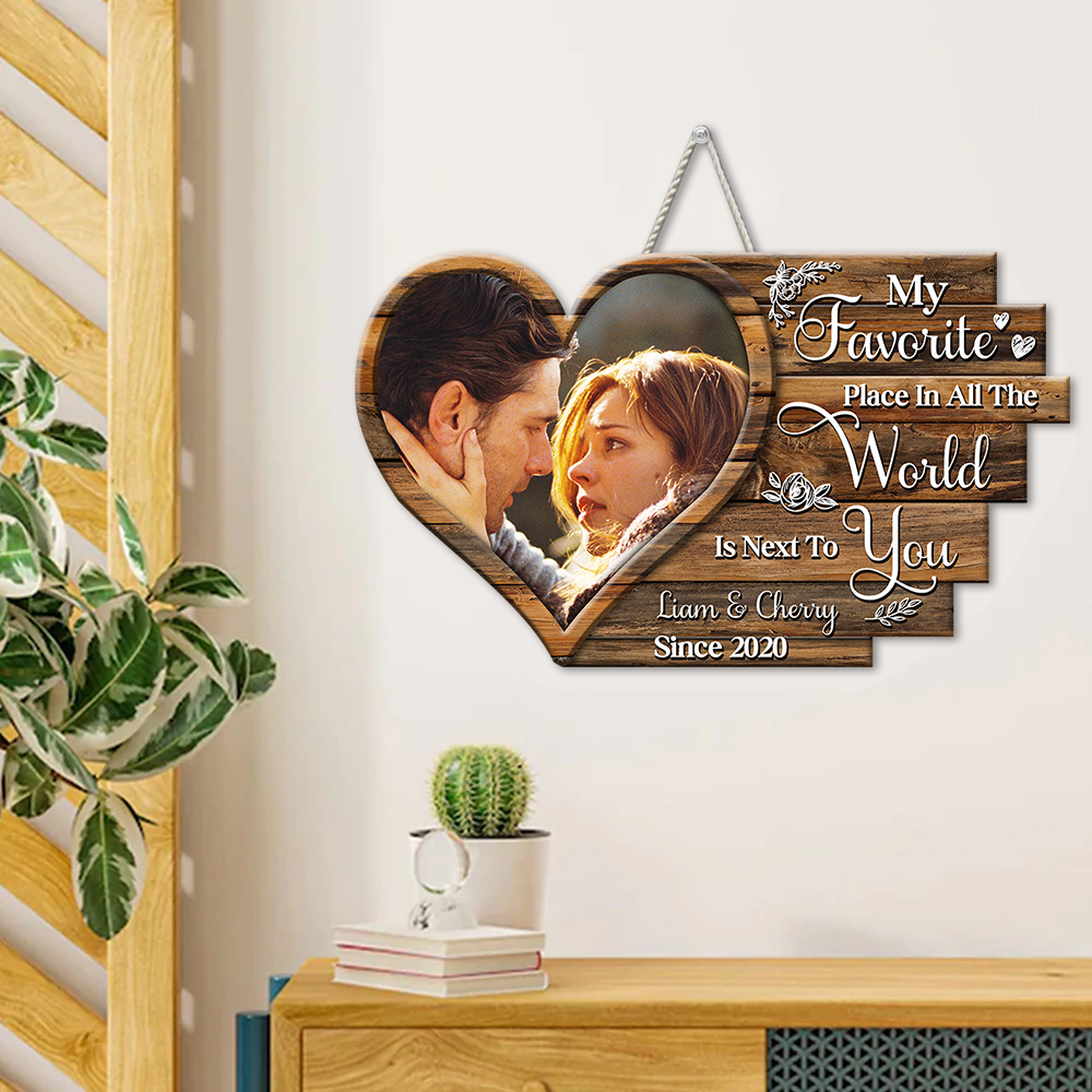 Personalized My Favorite Place Is Next To You Couple Wood Sign, Valentine's Day Gift For Couple CHI-YEN