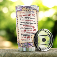 Thumbnail for Personalized Hand In Hand Vintage Love Letter Couple Tumbler, Valentine's Day Gift CHI-YEN