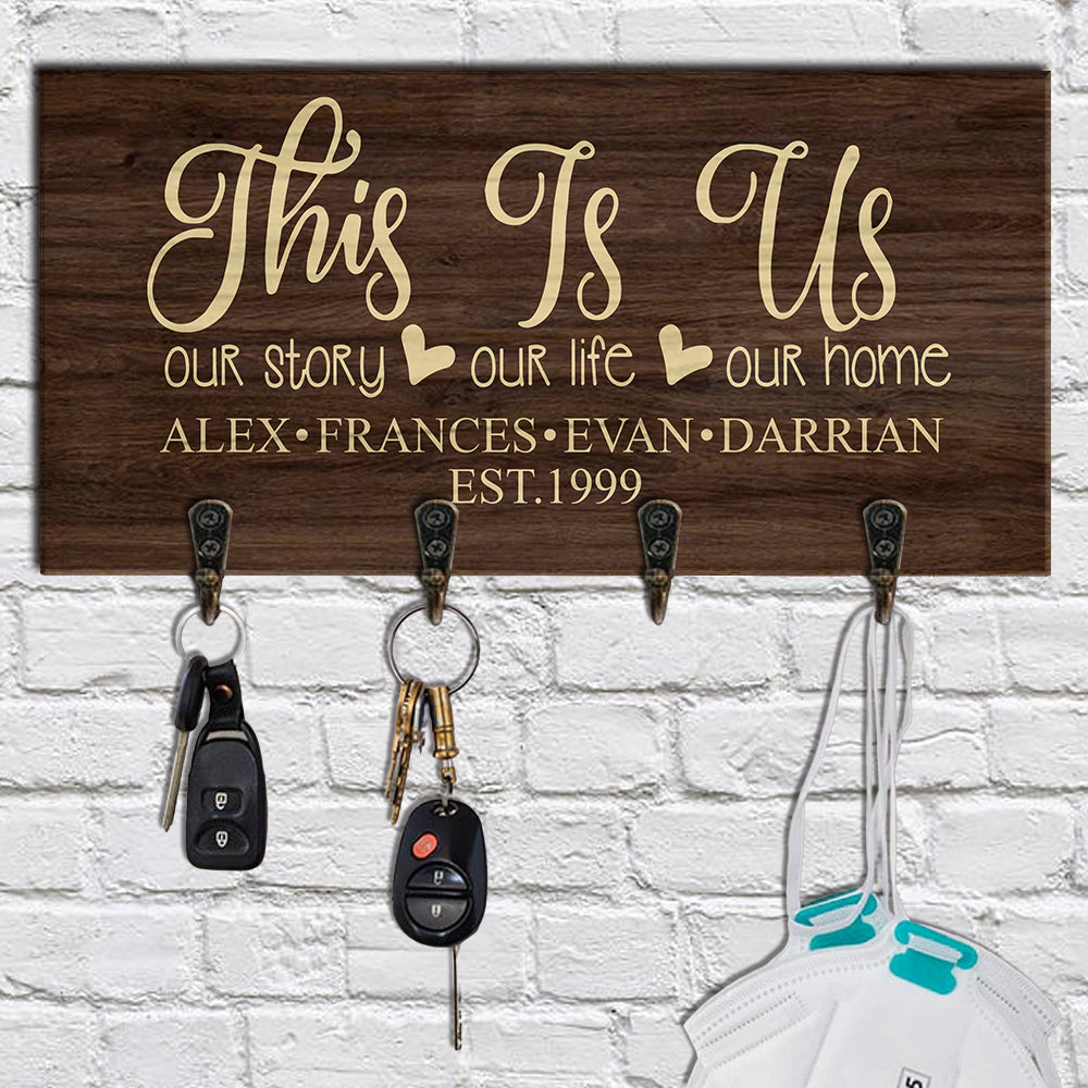 Home Sweet Home - Custom Key Hanger with Family Name