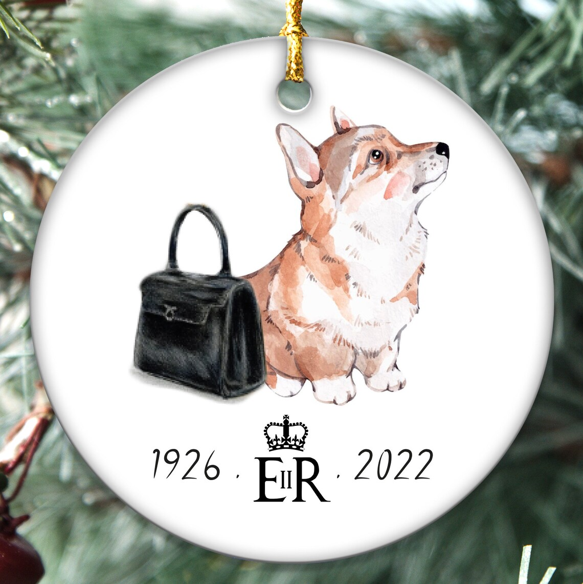 2022 Queen Elizabeth II Bauble, Commemorative Christmas, Remembering Her Majesty Christmas Memorial Ceramic Ornament