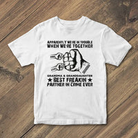 Thumbnail for Grandma GrandKids Best Partner In Crime Family Tshirt, DIY Shirt For Grandma