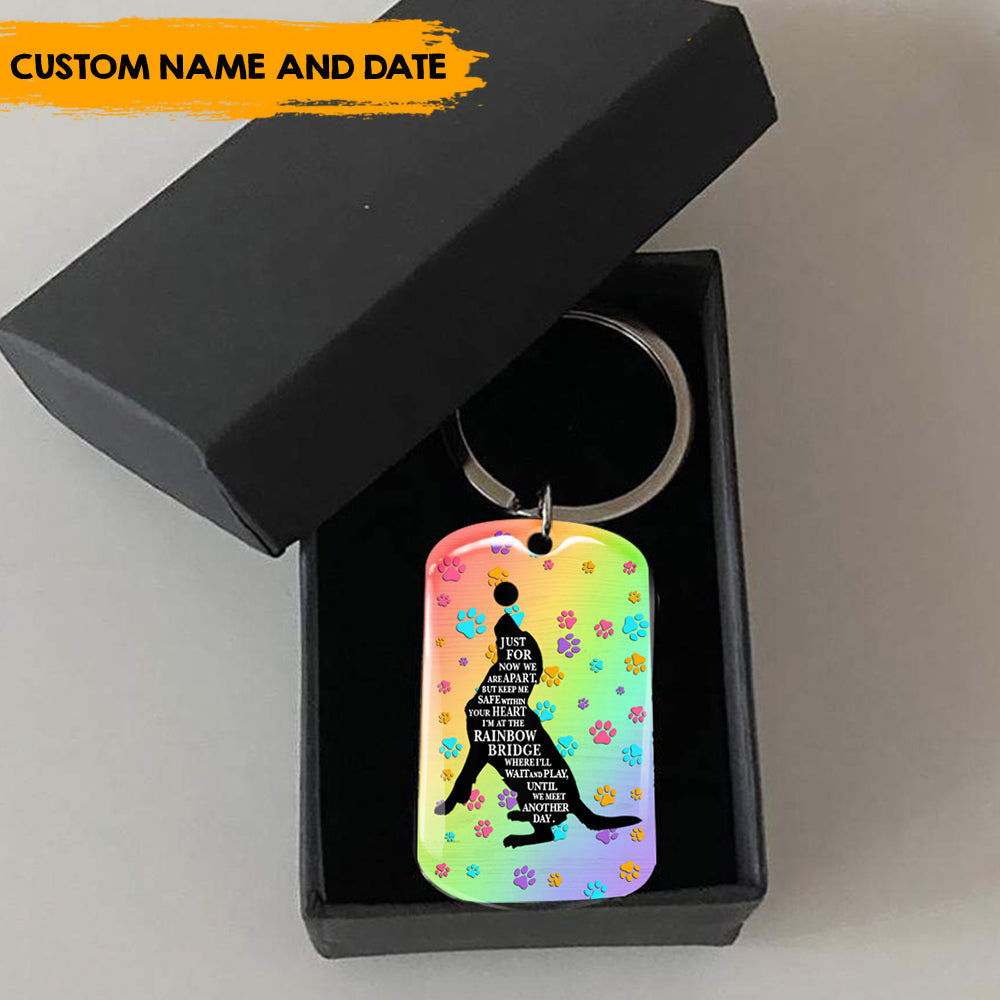 Meet You At The Rainbow Bridge - Personalized 2-sided Keychain, Pet Memorial Gift