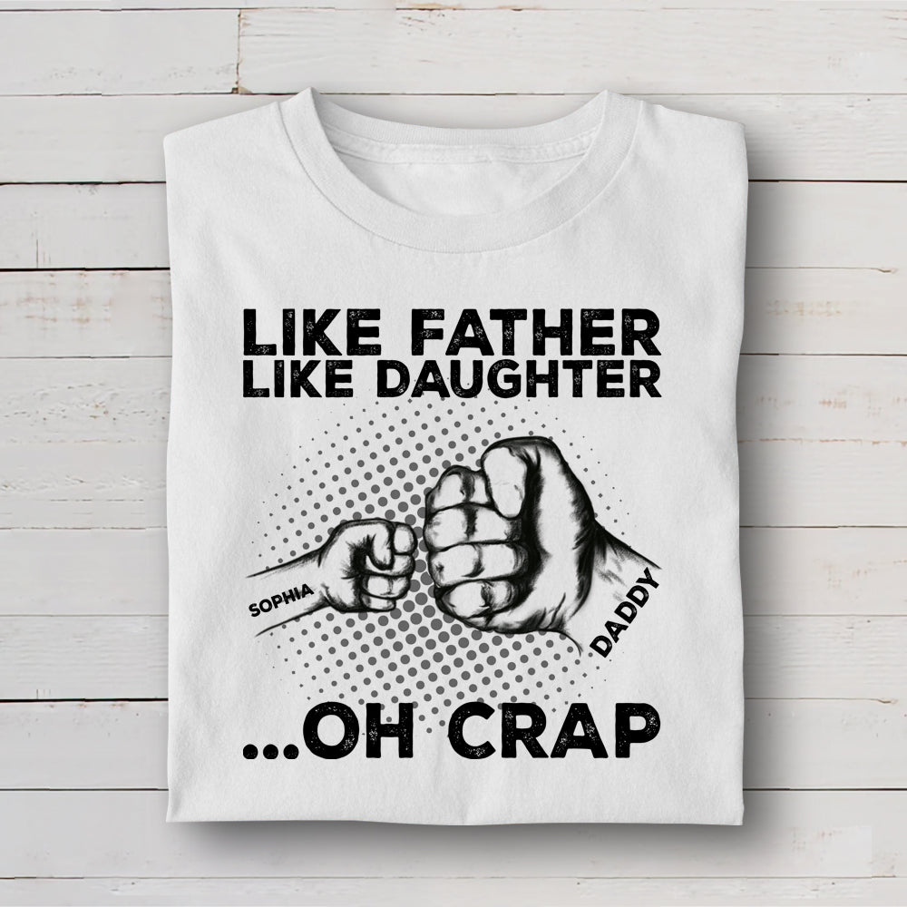 Like Father Like Daughter Handprint Personalized T-shirt