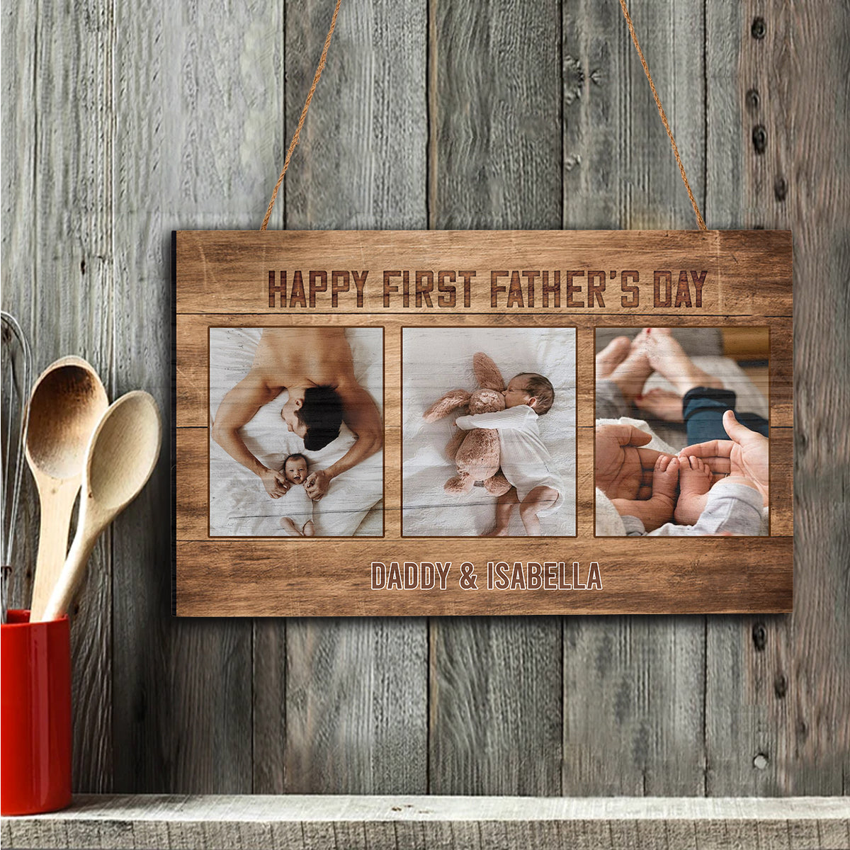 Phuong - Happy First Father's day - Custom Rectangle Wood Sign