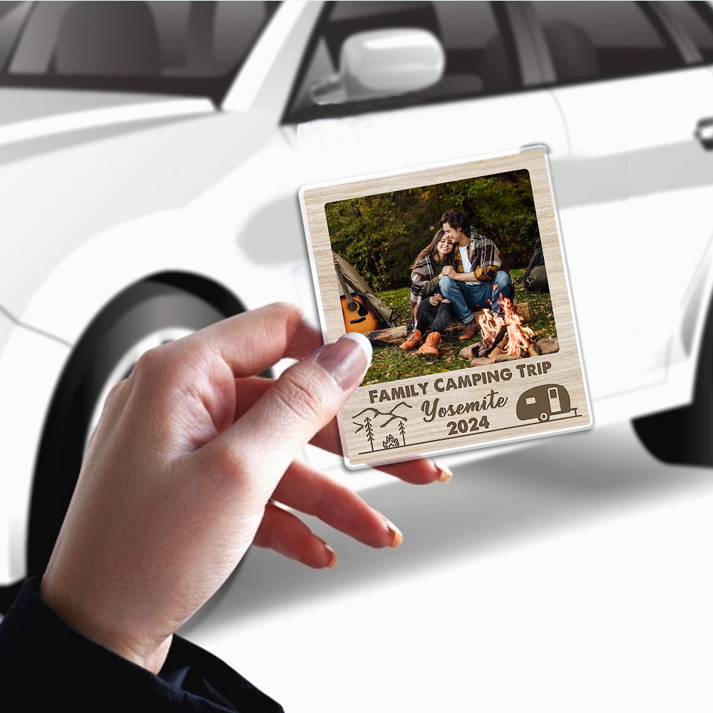 Personalized Photo Family Trip Camping Fridge Magnet, Gift For Campers JonxiFon