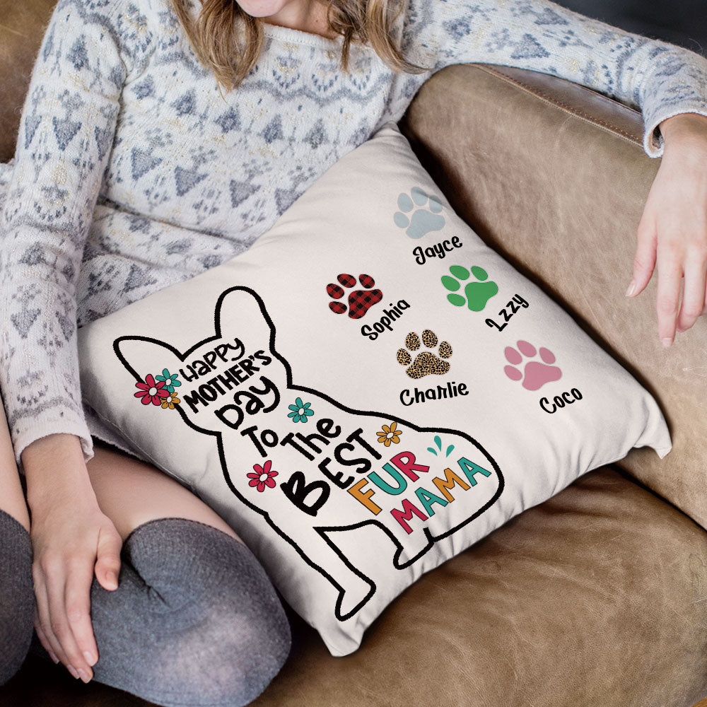 Happy Mother's Day Best Dog Mom - Personalized Pillow - Jonxifon