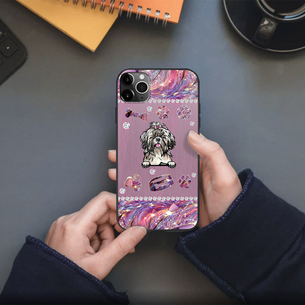 Pink Stone Dog - Customized Phone Case