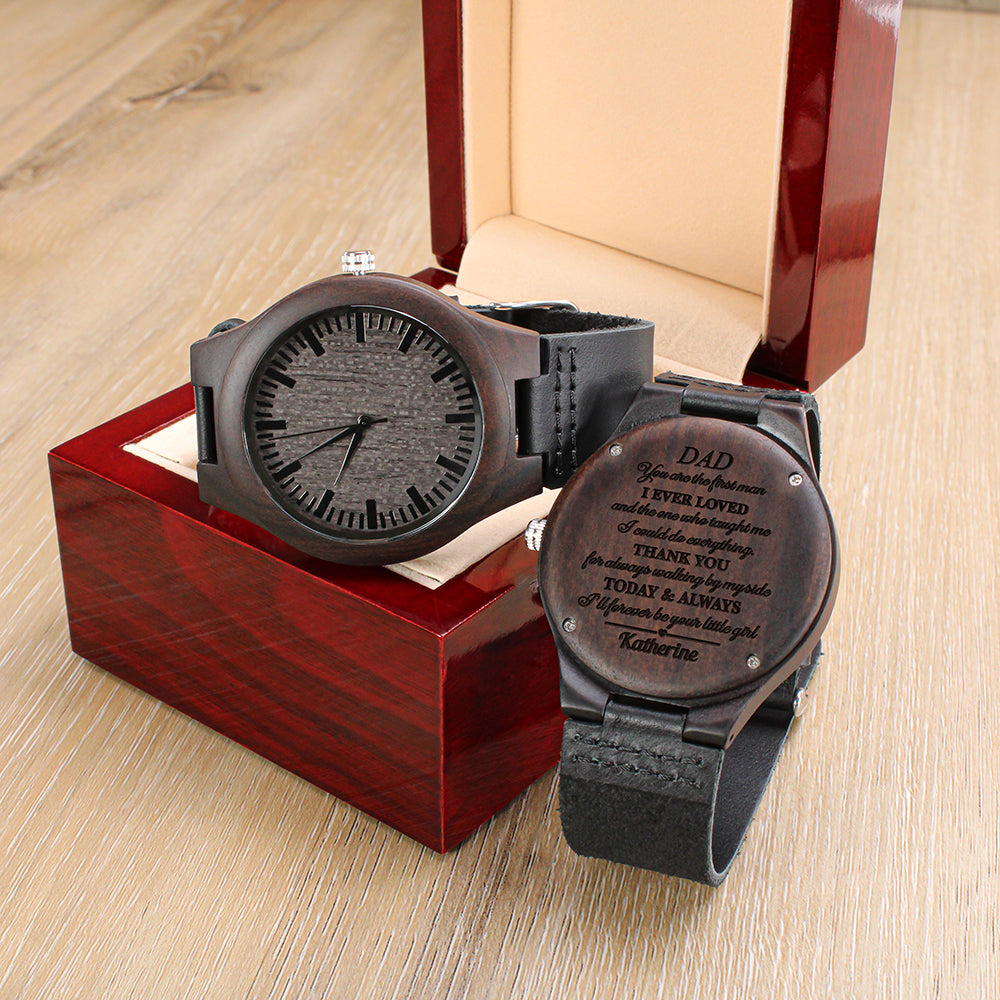 Forever be your little girl - Engraved Wood Watch, Men Watch, Father's day