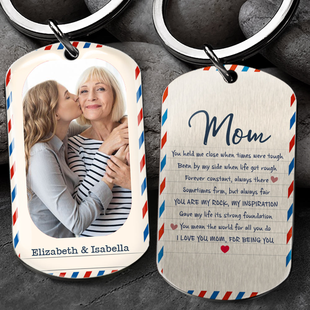 You're My Rock And My Inspiration - Customized Upload Image Keychain, Gift For Mom