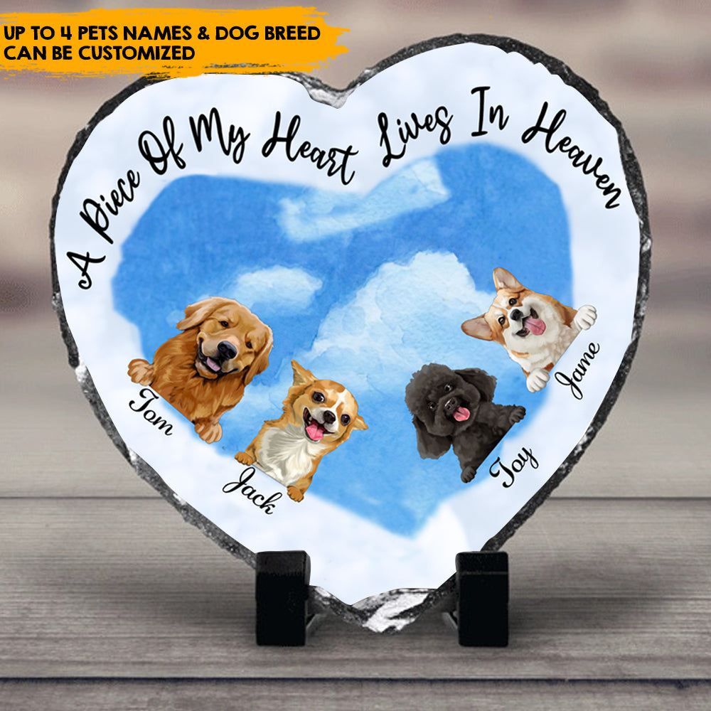 Loving From Heaven Above - Personalized Heart-Shape Photo Slate, Pet Memorial Gift